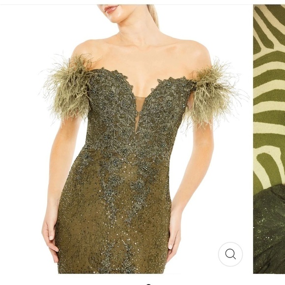 Mac Duggal 20246 Feathered Crystal Embellished Sleeveless Gown - Picture 4 of 12